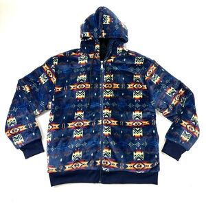 Sherpa polar fleece hooded jacket Genderless NUNA zip front
Mens Medium Womens L